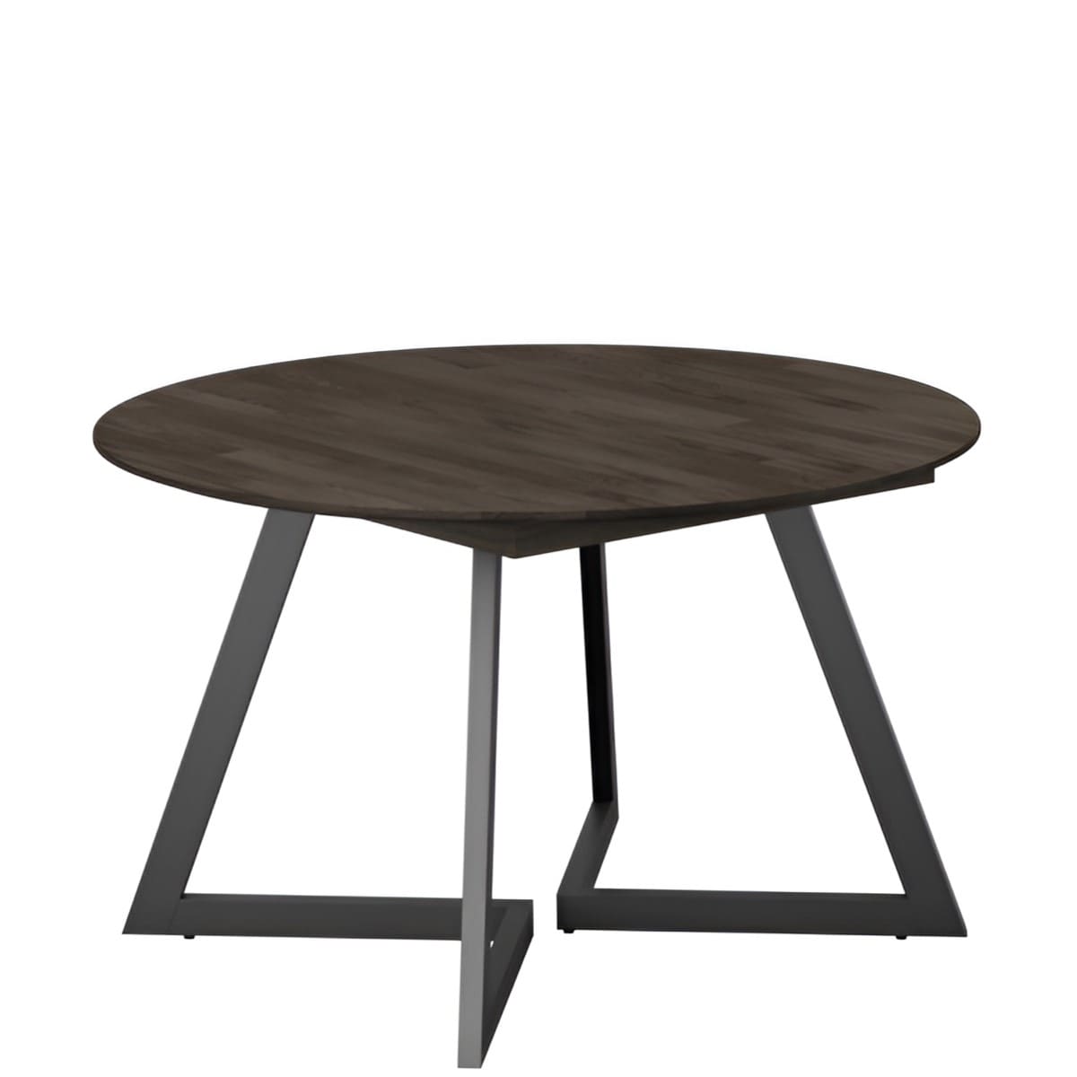 Table Ronde Extensible Chêne Massif Ellis Ø120 et Ø140-fumé-pieds métal-majdeltier-2 Table Ronde Extensible Chene Massif Ellis O120 et O140 fume pieds metal majdeltier 2