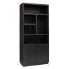 Bibliothèque Oakura 2 Portes-versin droite-chene-noir-design-majdeltier Bibliothèque Oakura 2 Portes - Chêne Noir ou Marron : Élégance Verticale et Modularité Ingénieuse
