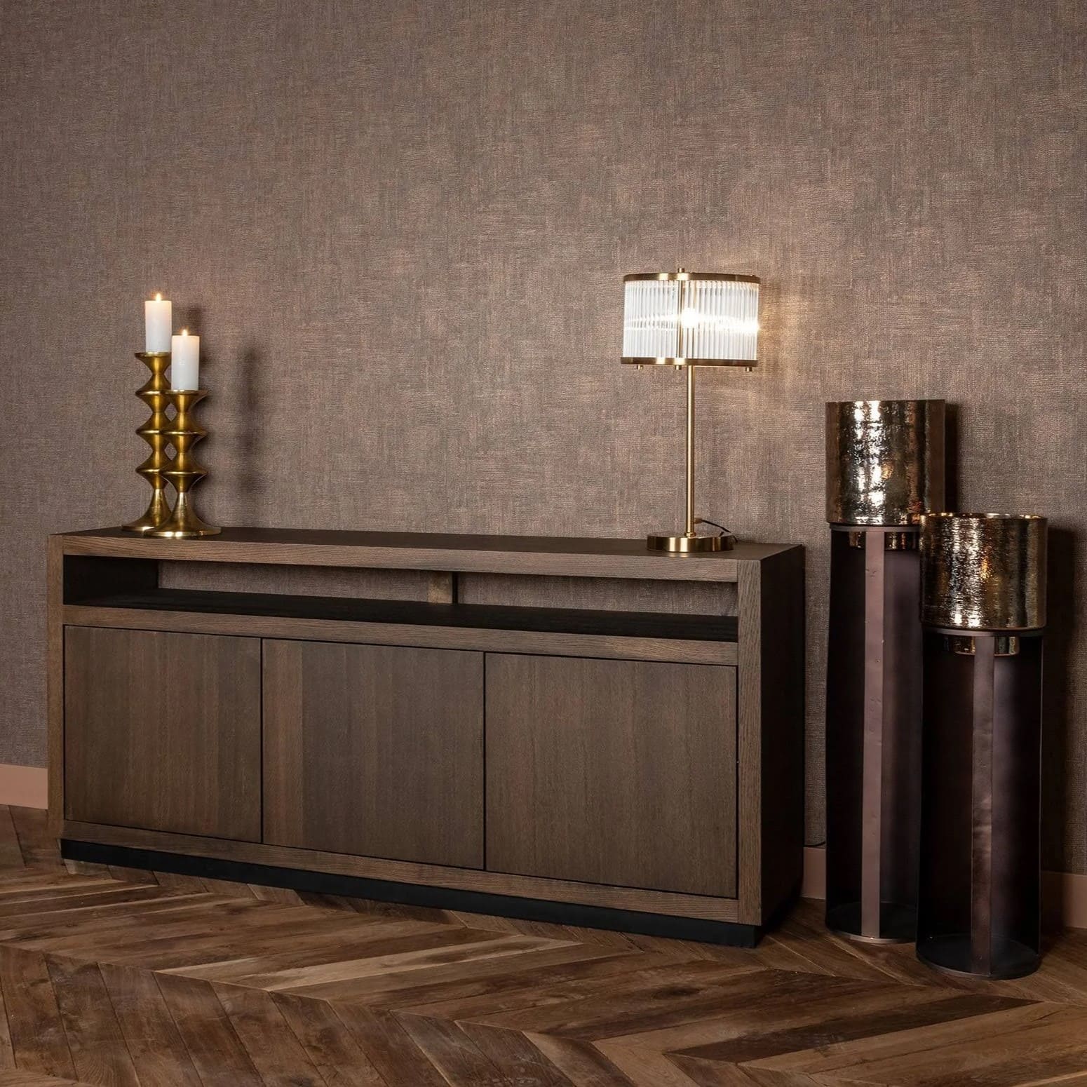 Buffet Oakura 3 Portes 190cm chene marron majeltier richmond design haut de gamme 8