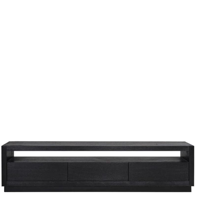 Meuble TV Oakura 3-tiroirs-richmond-chene-noir-185cm-majdeltier (1) Meuble TV Oakura 185 cm – Chêne Noir ou Marron : Élégance Graphique