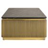 Table Basse Rectangulaire Ironville – Marbre Noir, Laiton Nervuré & Esprit Mid-Century Modern-2 Table Basse Rectangulaire Ironville – Marbre Noir Laiton Nervure Esprit Mid Century Modern 2