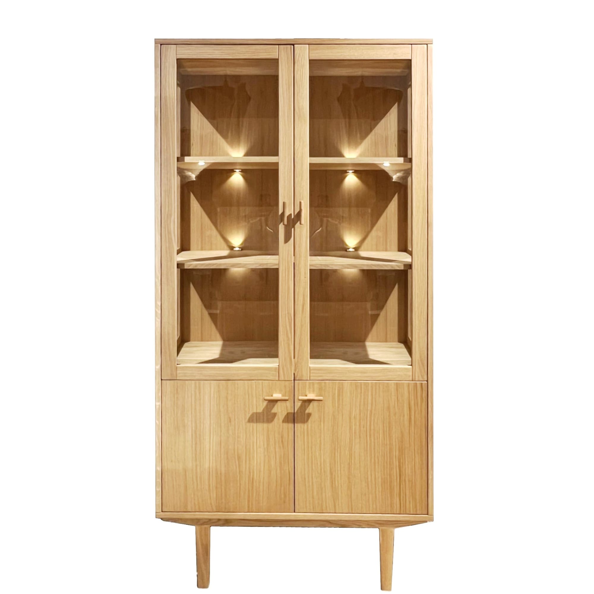 Buffet Vitrine en Chêne 420 - Élégance Intemporelle, Influences Scandinaves