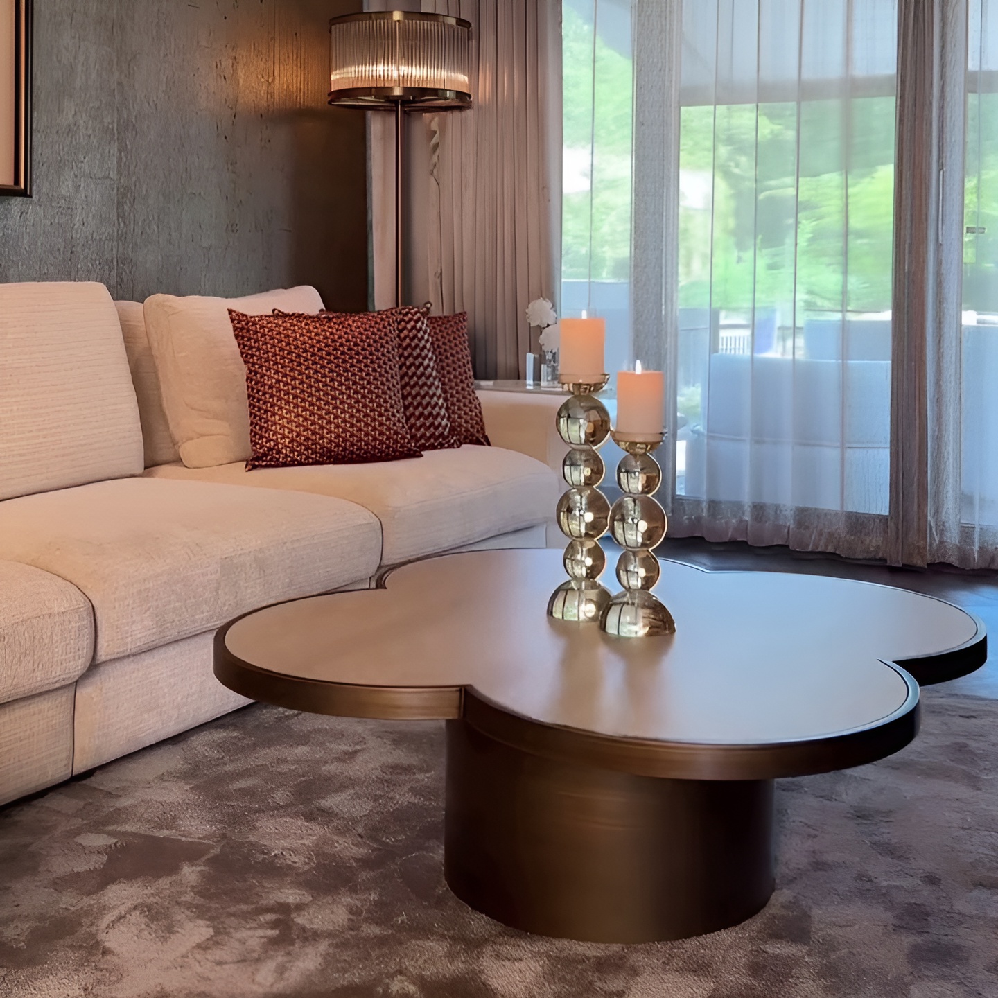 table basse clover-trèfle-travertin-bronze-design-majdeltier-3 table basse clover trefle travertin bronze design majdeltier 3