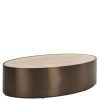 table basse-ovale-bonanza-travertin-bronze-majdeltier Table Basse Ovale Bonanza - L'Élégance Rare du Travertin pour Votre Salon