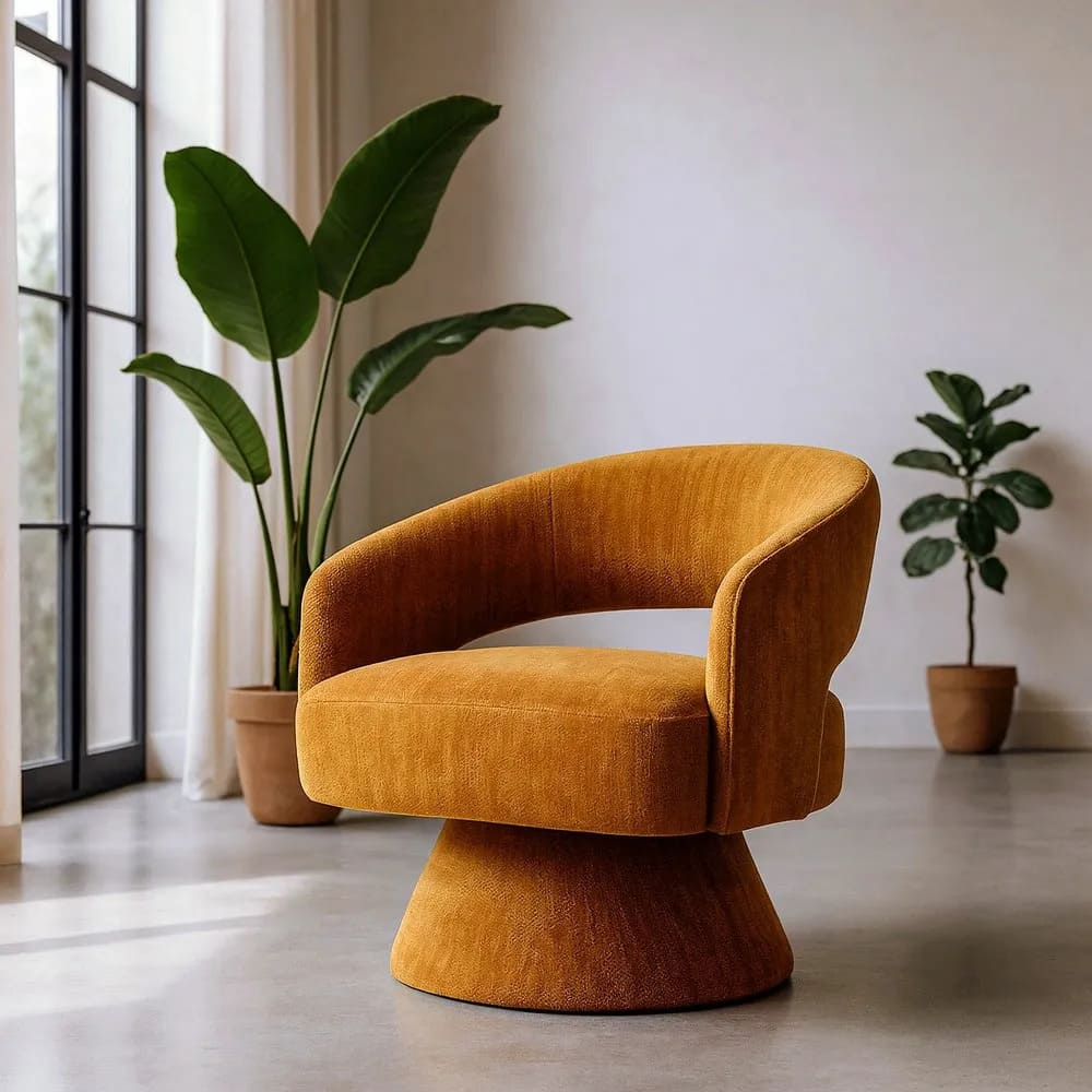 Fauteuil Pivotant Tinna-ocre-majdeltier-2 Fauteuil Pivotant Tinna ocre majdeltier 2