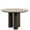 Table ronde Ritz céramique travertin chêne Ø120 cm (1) Table ronde Ritz céramique travertin chêne Ø120 cm