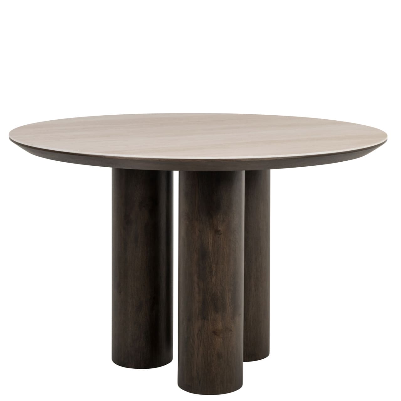 Table ronde Ritz céramique travertin chêne Ø120 cm (1) Table ronde Ritz céramique travertin chêne Ø120 cm