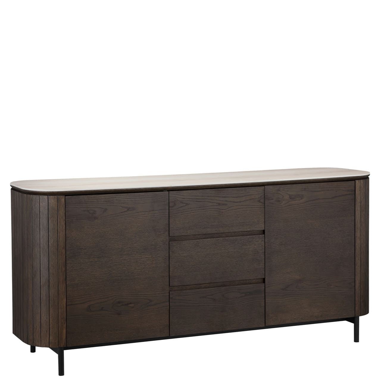 Buffet Arrondi Ritz travertin & chêne 185 cm