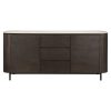 Buffet Arrondi Ritz travertin & chêne 185 cm