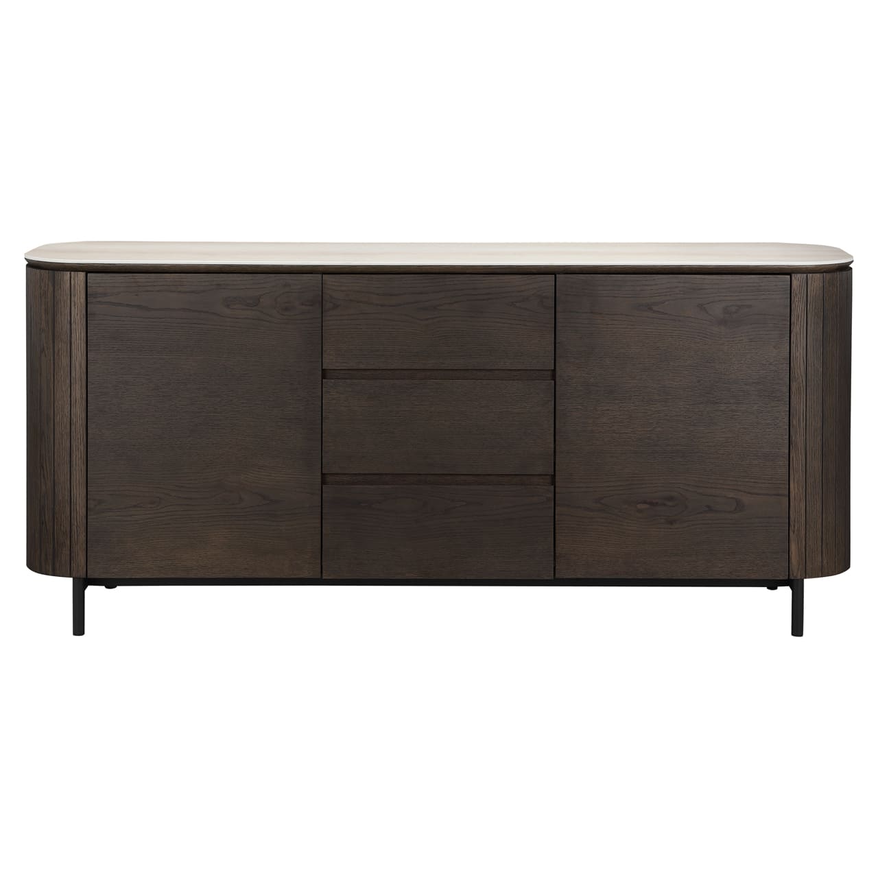 Buffet Arrondi Ritz travertin & chêne 185 cm
