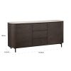Buffet Arrondi Ritz travertin & chêne 185 cm