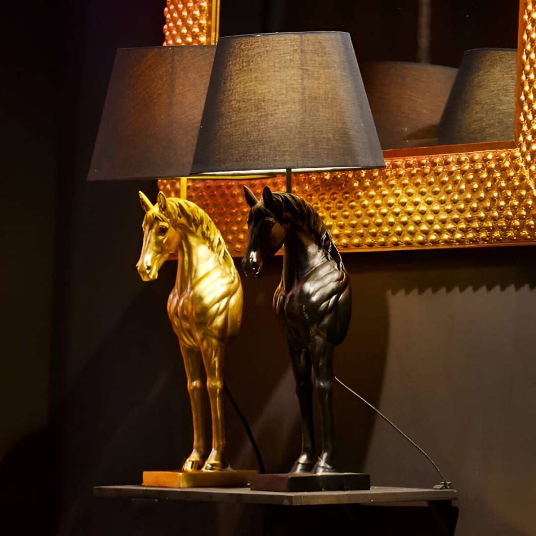 Lampe Cheval Wendy noir- werns-6 (1) Lampe Cheval Wendy werns or et noir