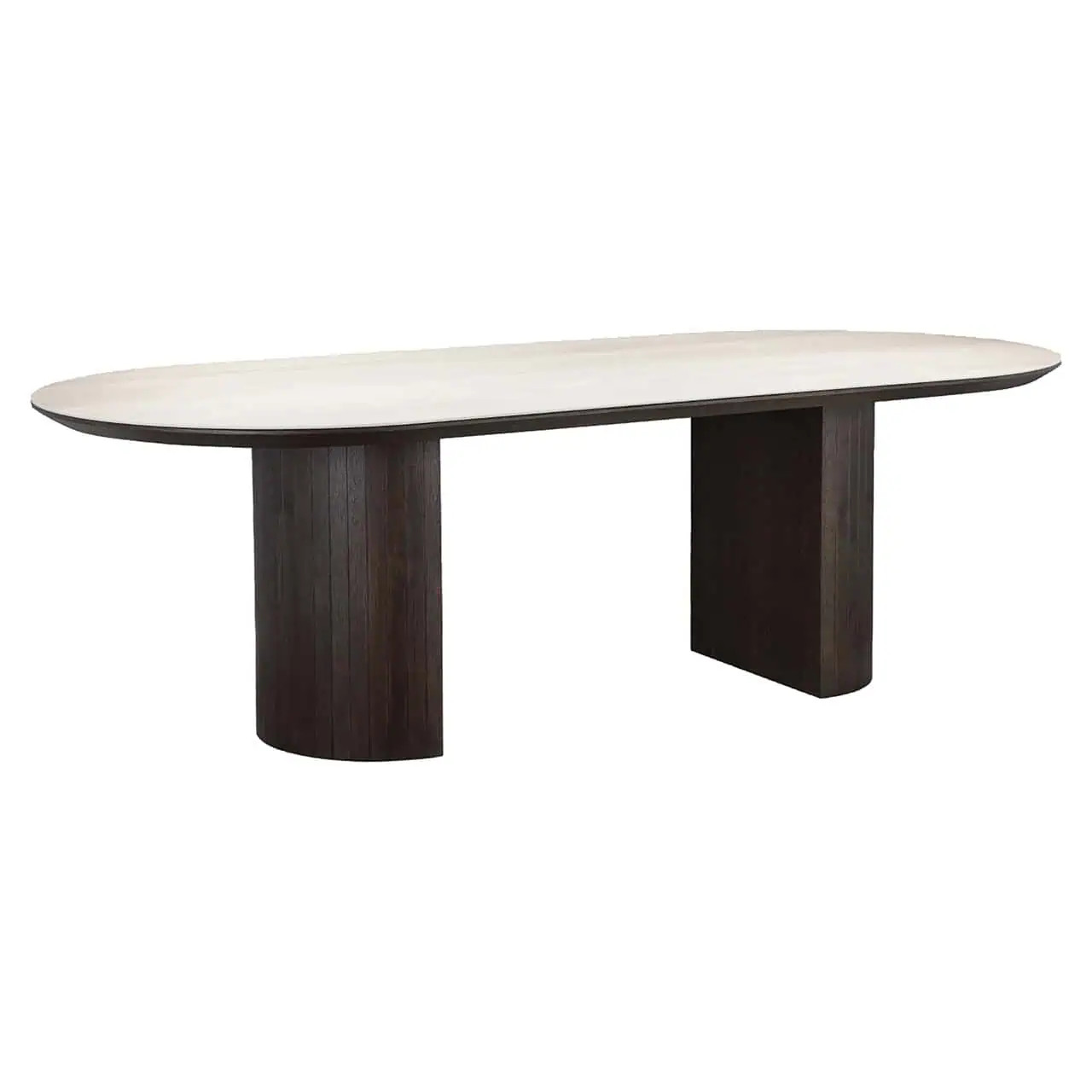 Table Ovale Ritz céramique travertin chêne 240 cm-1 Table Ovale Ritz céramique travertin chêne 240 cm
