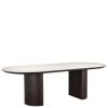 Table Ovale Ritz céramique travertin chêne 240 cm-4 Table ovale Ritz céramique travertin chêne 240 cm