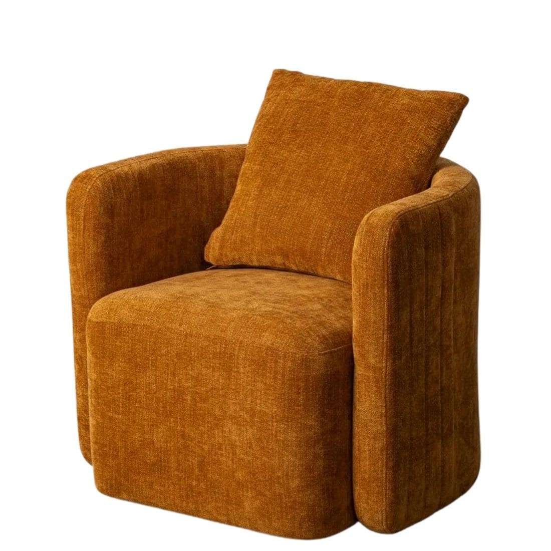 Fauteuil-PIVOTANT-Léopold-ocre-orange-cabriolet-confortable-étroit-majdeltier-2 Fauteuil pivotant Léopold forme cabriolet ocre, orange