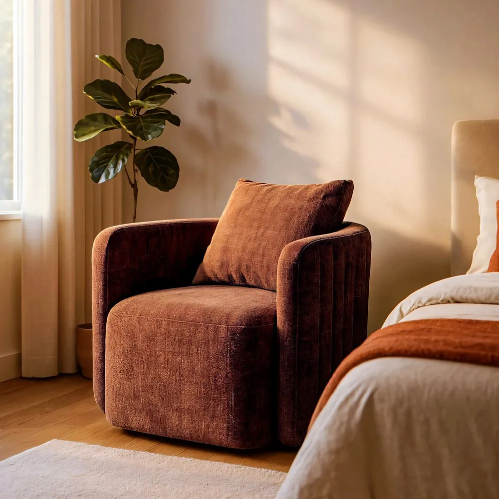 Fauteuil-PIVOTANT-Léopold-tuile-terracotta-cabriolet-confortable-étroit-majdeltier-2 Fauteuil pivotant Léopold forme cabriolet tuile, terracotta