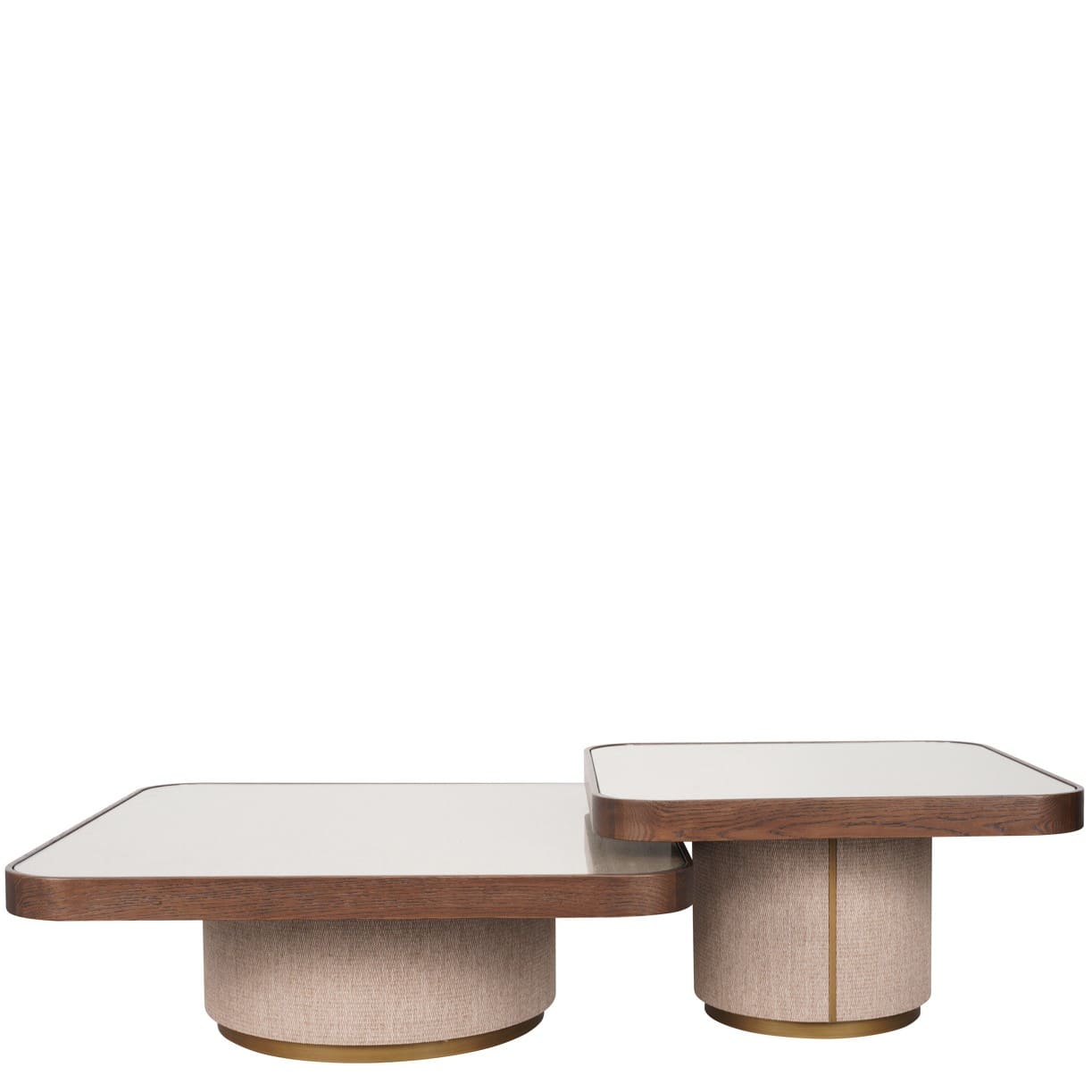 Set de 2 Table Basses-Willox-Chêne-Lin-verre-richmond-majdeltier-0 Set de 2 Tables Basses Willox Chêne et Lin et Verre