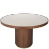 Table-Ronde-Willox-130 cm-verre-bois-lin-chéne-richmond-majdeltier-1 Table ronde Willox 130 cm - Chêne et Lin, plateau verre