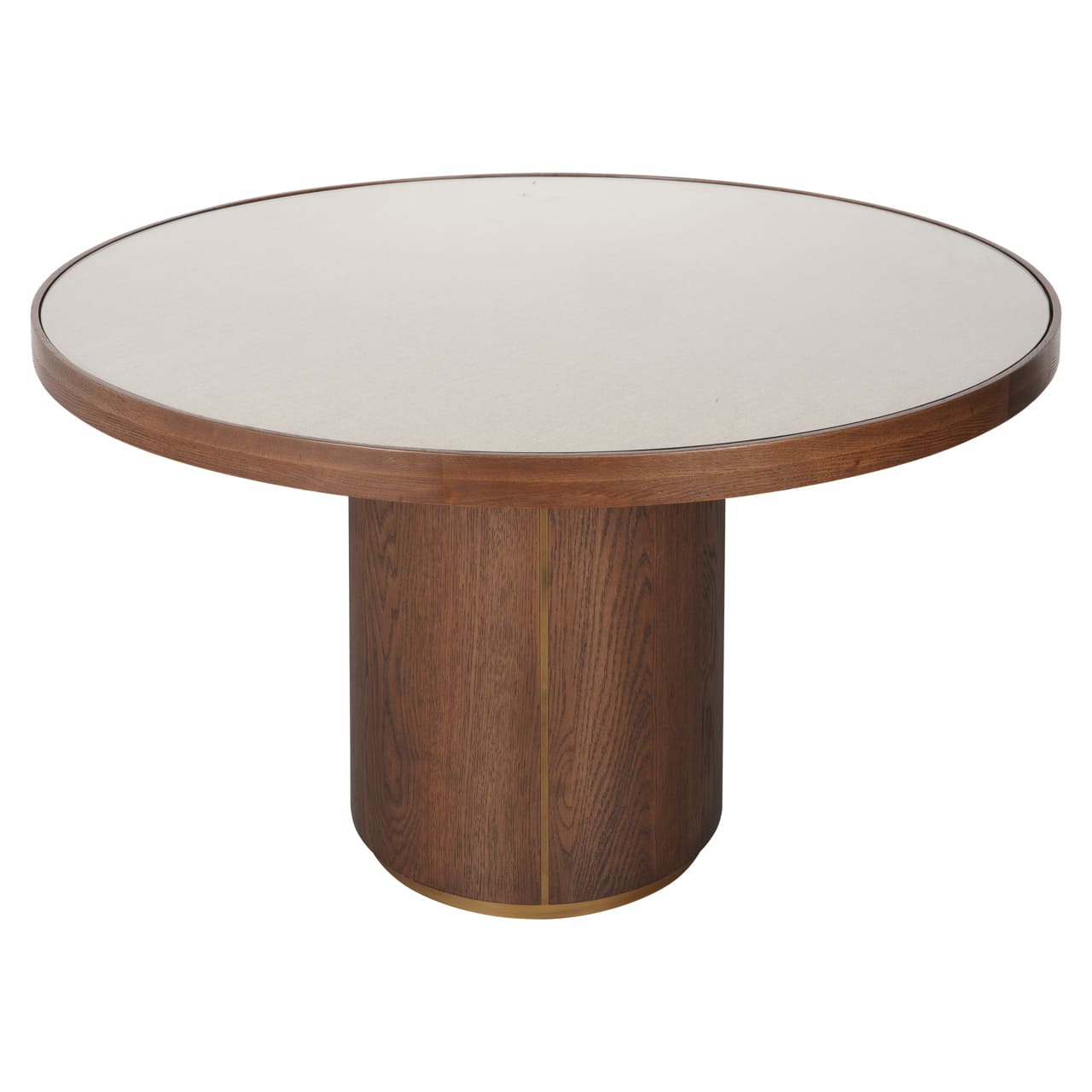 Table-Ronde-Willox-130 cm-verre-bois-lin-chéne-richmond-majdeltier-2 Table ronde Willox 130 cm - Chêne et Lin, plateau verre