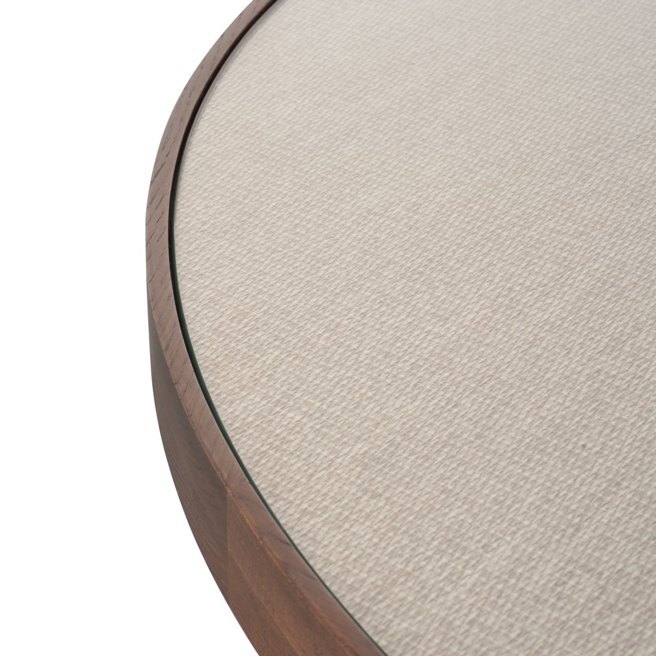 Table-Ronde-Willox-130 cm-verre-bois-lin-chéne-richmond-majdeltier-6 Table ronde Willox 130 cm - Chêne et Lin, plateau verre