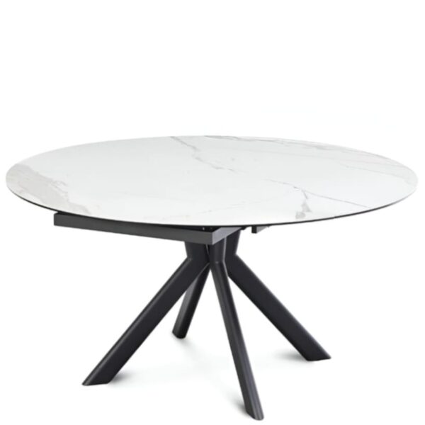 Table Ronde Extensible en Céramique Livy - Compacte au quotidien, spectaculaire pour recevoir