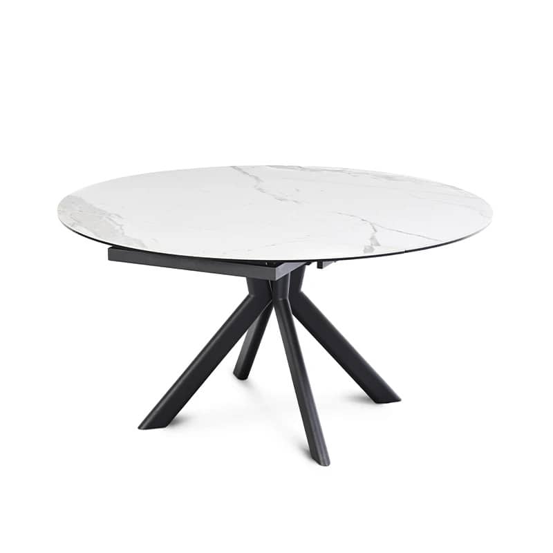table-ceramique-extensible-livy-ronde-marbre-blanc-majdeltier-2 table ceramique extensible livy ronde marbre blanc majdeltier 2