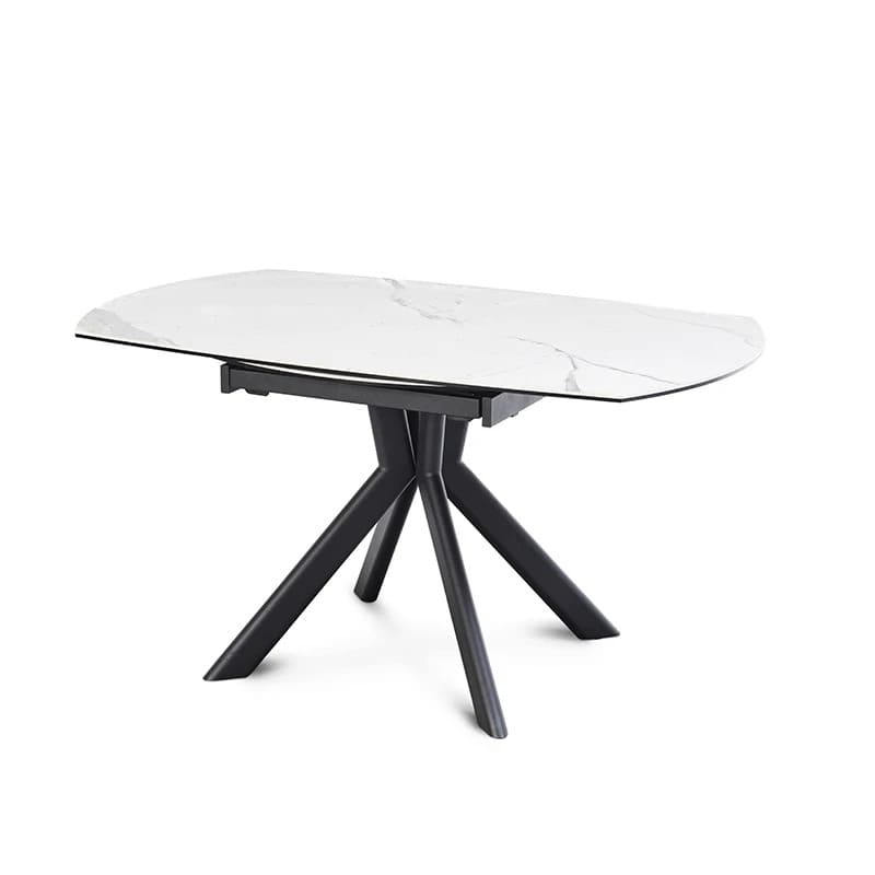 table-ceramique-extensible-livy-ronde-marbre-blanc-majdeltier-3 table ceramique extensible livy ronde marbre blanc majdeltier 3
