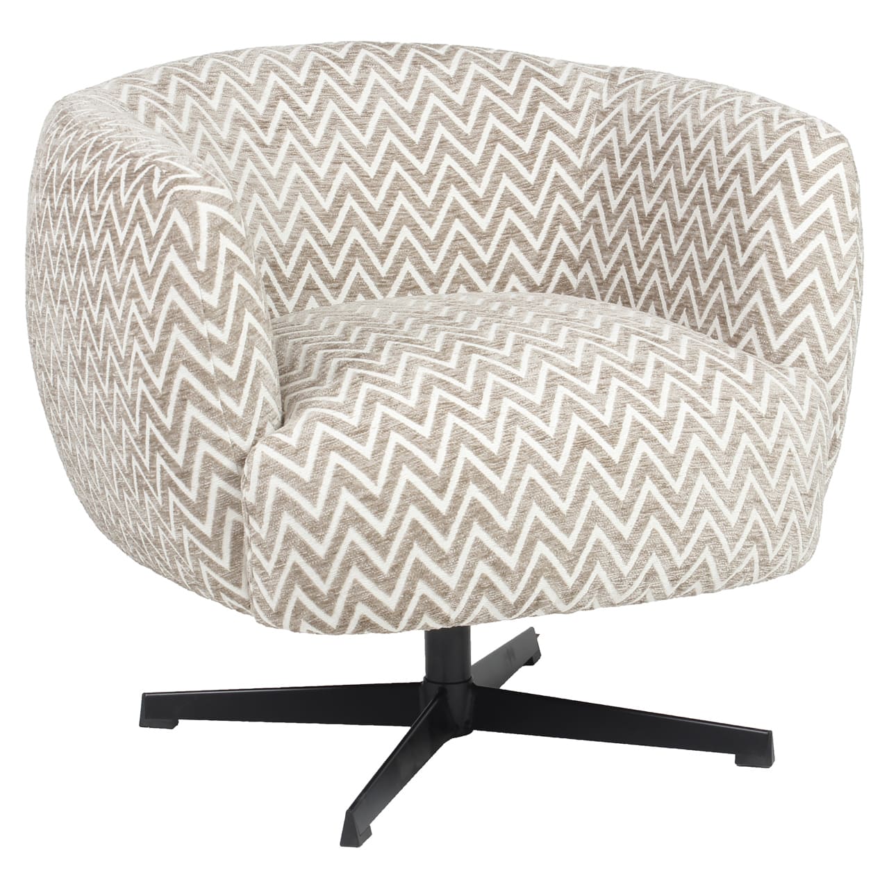 Fauteuil-pivotant-Estelle-Chevron-tissu-zig-zag-sable-confortable-richmond-majdeltier-2 Fauteuil pivotant Estelle Chevron fait main tissu sable design