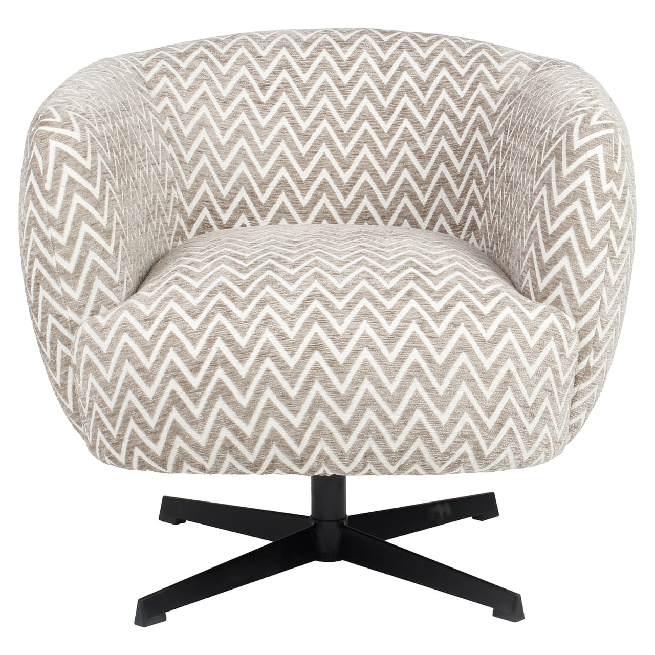 Fauteuil-pivotant-Estelle-Chevron-tissu-zig-zag-sable-confortable-richmond-majdeltier-3 Fauteuil pivotant Estelle Chevron fait main tissu sable design