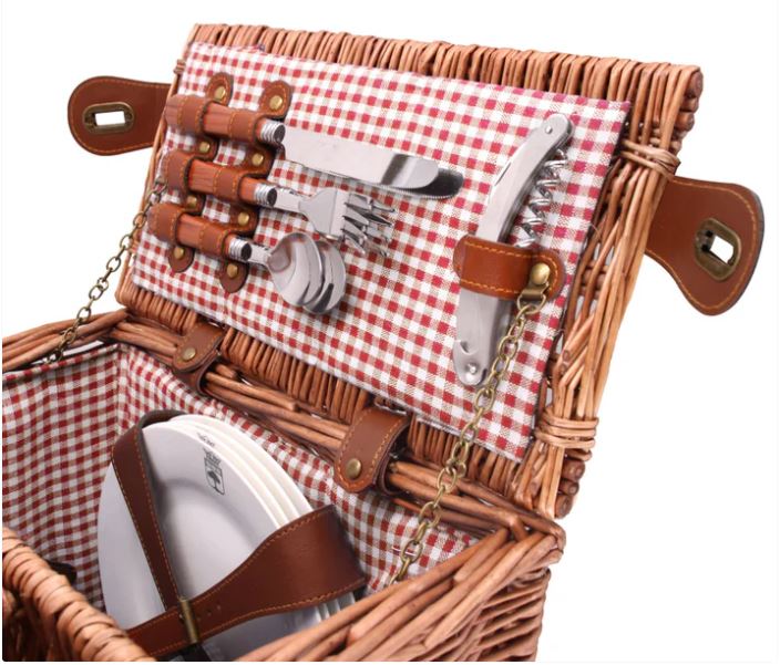 Panier_pique_nique_en_osier_vichy_rouge_4_personnes_5 Panier pique nique en osier vichy rouge 4 personnes 5