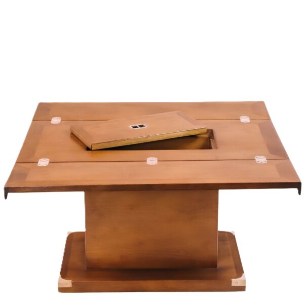 Table Basse Glasgow Carrée en Bois et Laiton - un esprit marin authentique et modulable