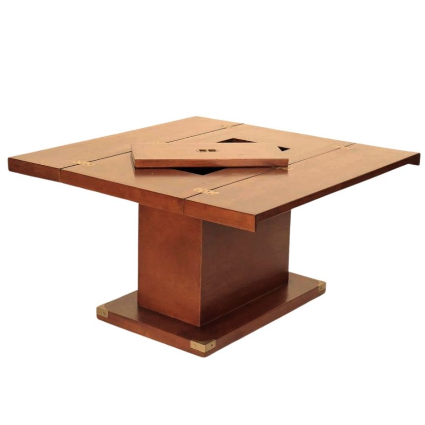 Table Basse Glasgow Carrée en Bois et Laiton - un esprit marin authentique et modulable