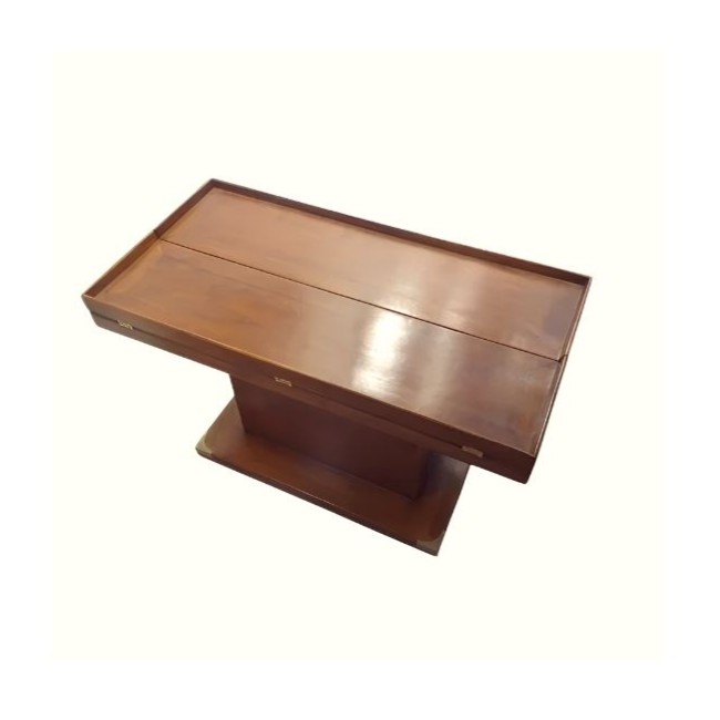 Table Basse Glasgow Carrée en Bois et Laiton - un esprit marin authentique et modulable