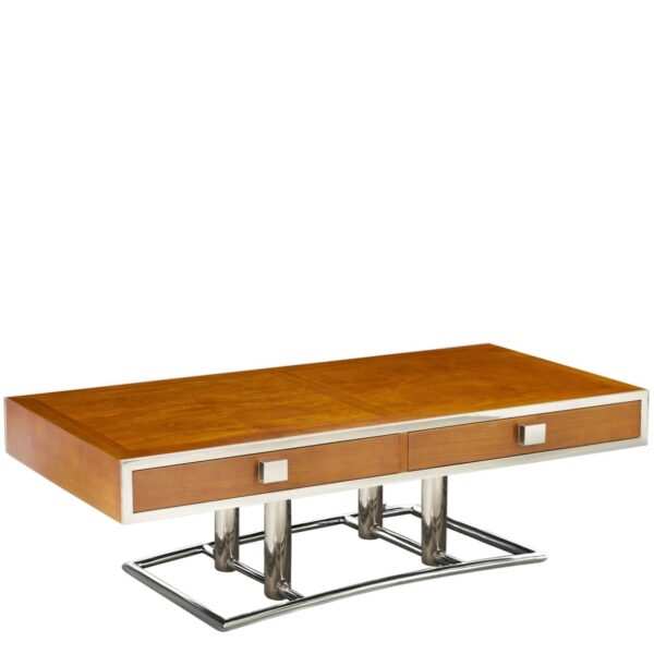 Table Basse Times Square : L'Élégance Art Déco en Bois et Métal