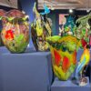 Vase Viva verre multicolore piece sculpturale verrerie dart faite main 4