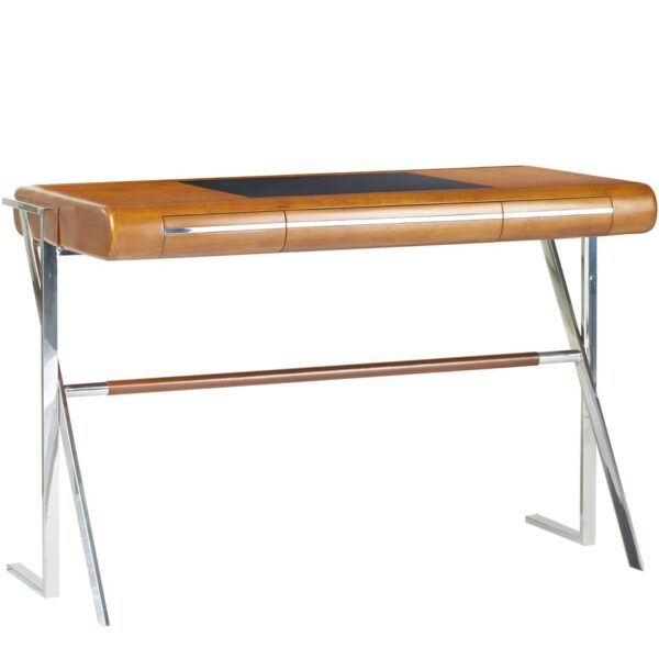 Bureau Trocadero bois noyer et inox : un bureau compact, élégant et complet