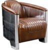 fauteuil-club-dc3-cuir Fauteuil Club DC3 Cuir marron- Style aviateur