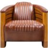 fauteuil_club_pirogue_cuir Fauteuil Club Pirogue Cuir Vintage: Le Prestige Transatlantique en Cuir et Bois