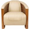 fauteuil_club_pirogue_cuir_beige Fauteuil Club Pirogue Cuir Beige Ivoire : Le Prestige Transatlantique en Cuir et Bois