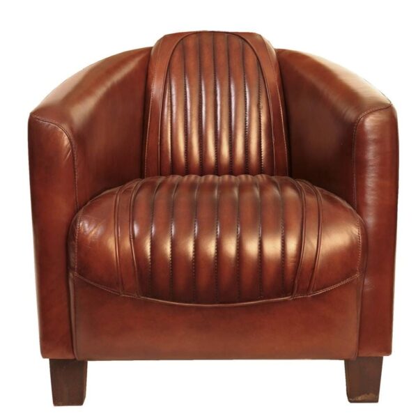 Fauteuil Club Sport Cuir Marron Vintage - une icône intemporelle