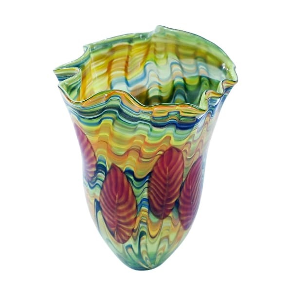 Vase Viva en verre multicolore : pièce sculpturale faite main