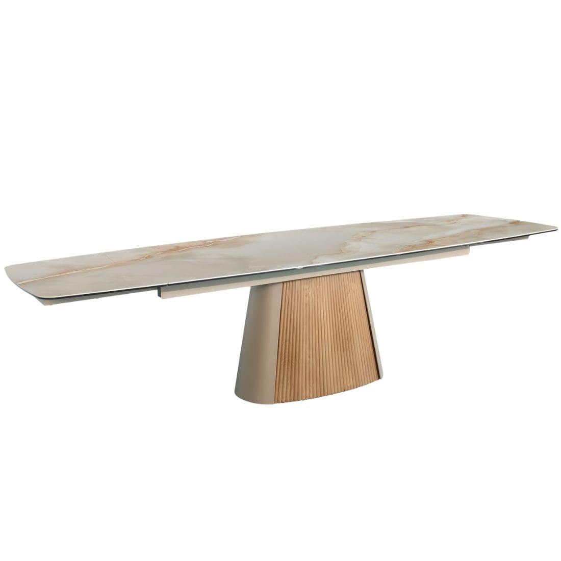 Table-Céramique-Extensible-Valoise-Marbre-Beige-veinage-facile-a-vivre-200-300-cm-4 Table céramique extensible Valoise marbre beige dépliée