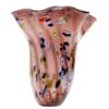 Vase I Punti en verre rose pièce sculpturale faite main-3 Vase I Punti en verre rose pièce sculpturale faite main