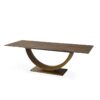 table-ceramique-rectangulaire-pearl-bronze-design Table en céramique rectangulaire Pearl finition bronze avec piétement demi-lune