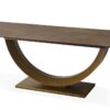 table-ceramique-rectangulaire-pearl-bronze-design-2 Table en céramique rectangulaire Pearl finition bronze avec piétement demi-lune