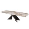 table-extensible-ceramique-angel-effet-marbre-utopia-lievens-dépliée-280cm Table Extensible Céramique Angel Marbre Utopia brillante avec piètement anthracite sculptural dans salle à manger design