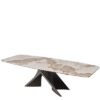 table-extensible-ceramique-angel-effet-marbre-utopia-lievens-majdeltier Table Extensible Céramique Angel Marbre Utopia brillante avec piètement anthracite sculptural dans salle à manger design