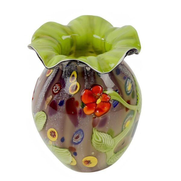 Vase Flora multicolore fait main verre style Murano