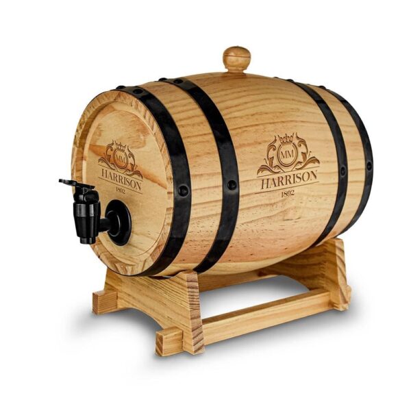 Tonneau en Bois Fontaine de Table 3 L – Fontaine à Vin et Cocktails