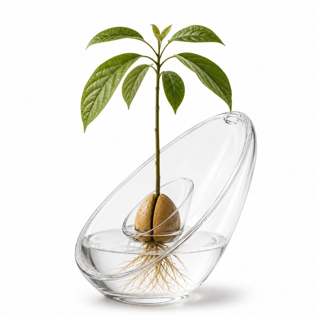 avocado-germination-vase-avocat-noyau-croissance-eau-verre-majdeltier-2 (1) Vase pour Avocat en Verre, Idéal pour Faire Germer un Noyau d'Avocat